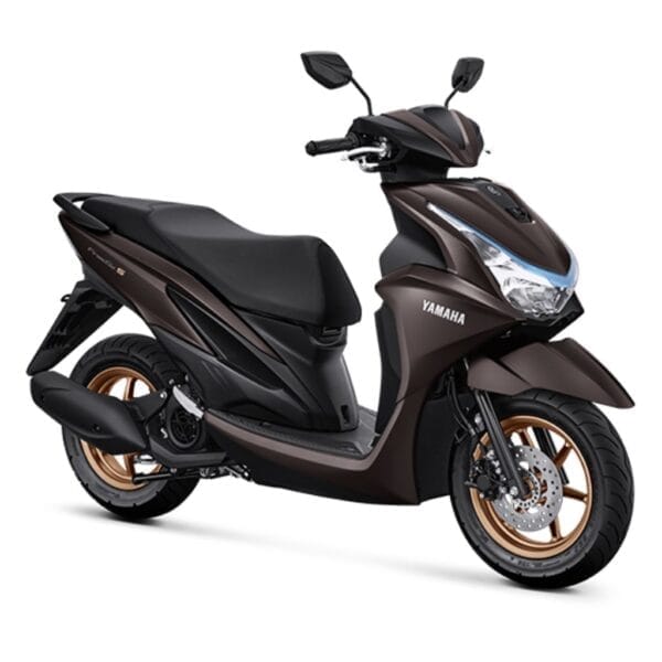 Motor Yamaha FreeGo 125 Connected berwarna hitam dengan desain modern dan fitur Y-Connect