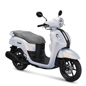 Skuter Yamaha Fazzio Hybrid Lux berwarna putih dengan desain elegan dan modern