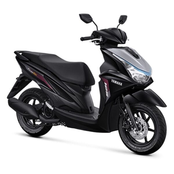 Motor Yamaha FreeGo 125 berwarna hitam dengan desain stylish dan fitur praktis