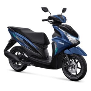 Motor Yamaha FreeGo 125 berwarna biru dengan desain stylish dan fitur praktis